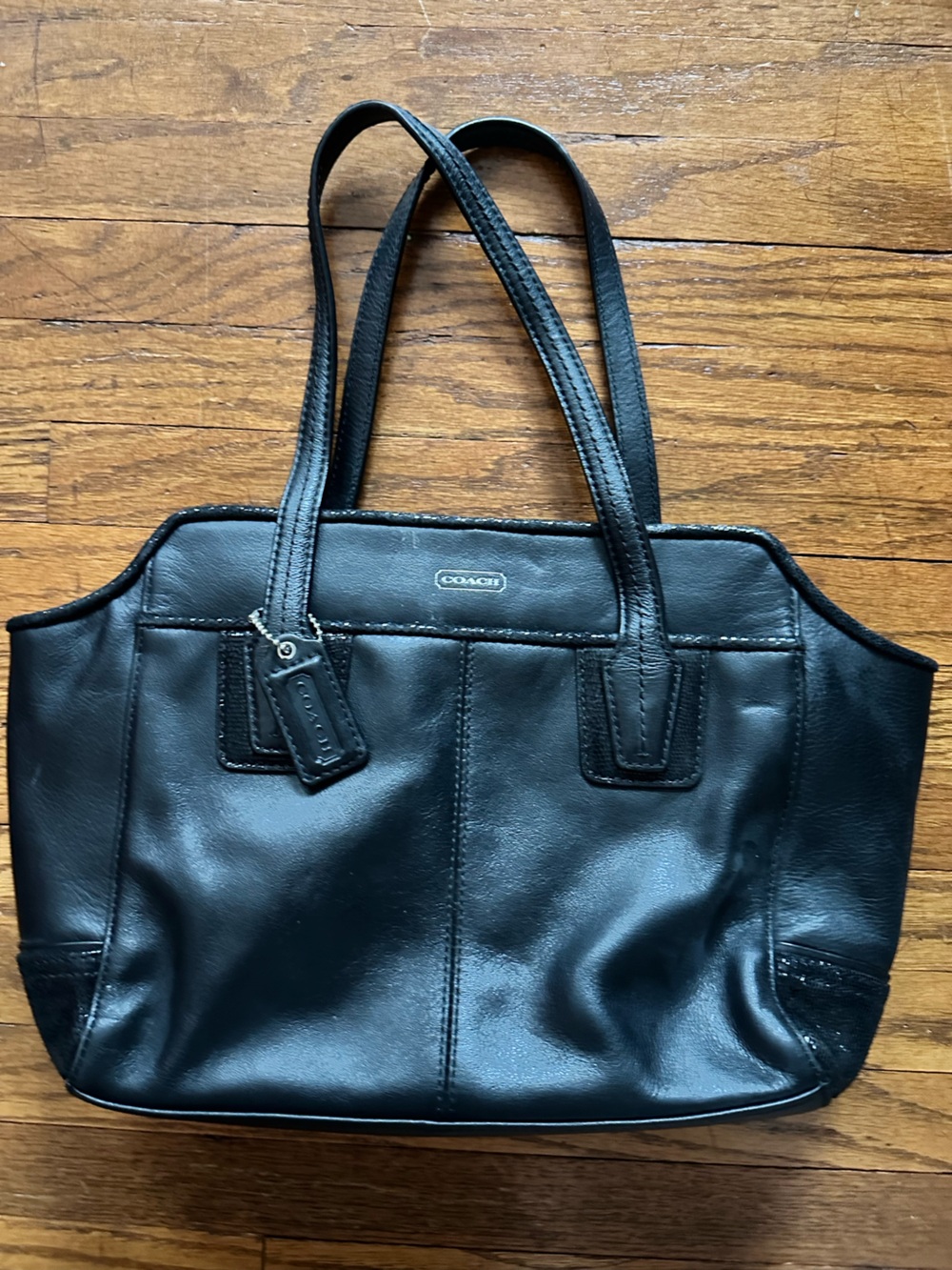 Coach Black Leather Shoulder Tote